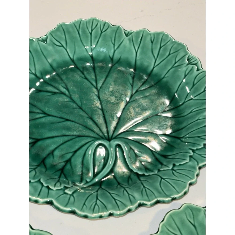 Vtg WEDGWOOD Majolica Etruria & Barlaston Cabbage Leaf 8